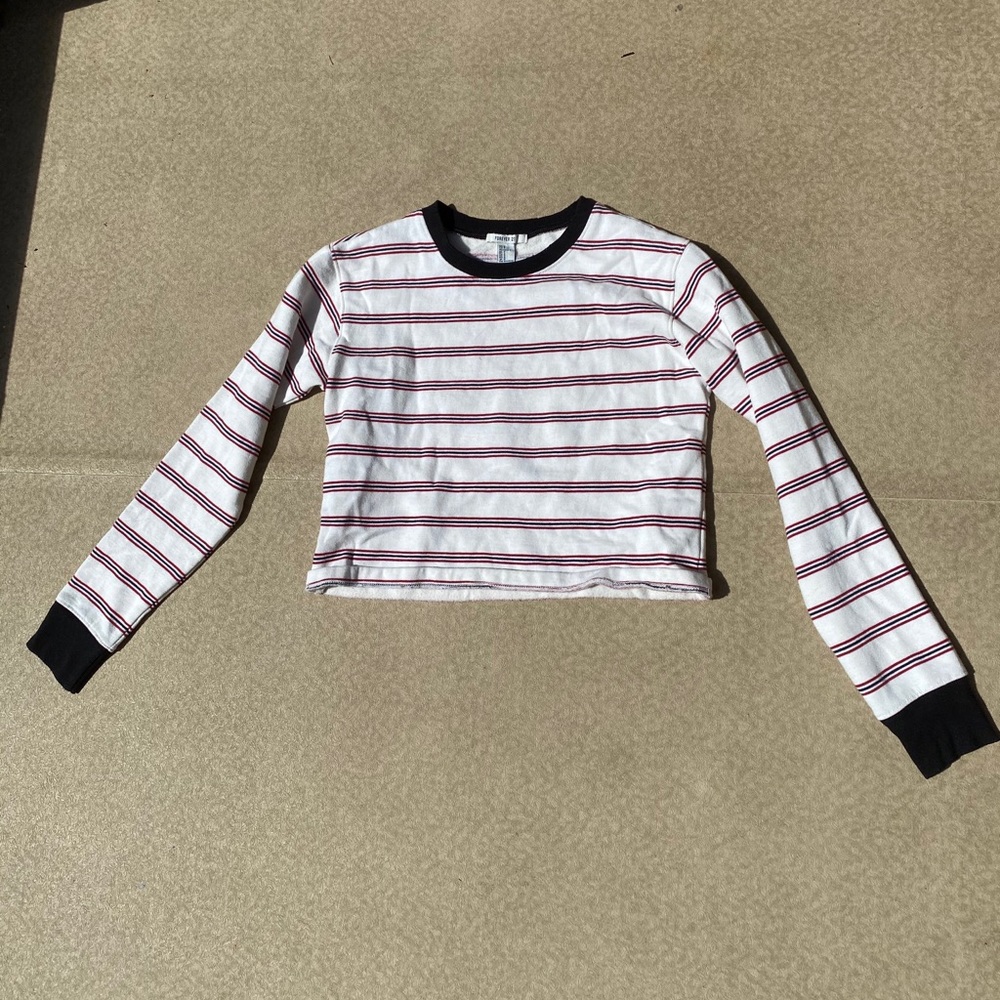 FOREVER 21 cropped striped sweater